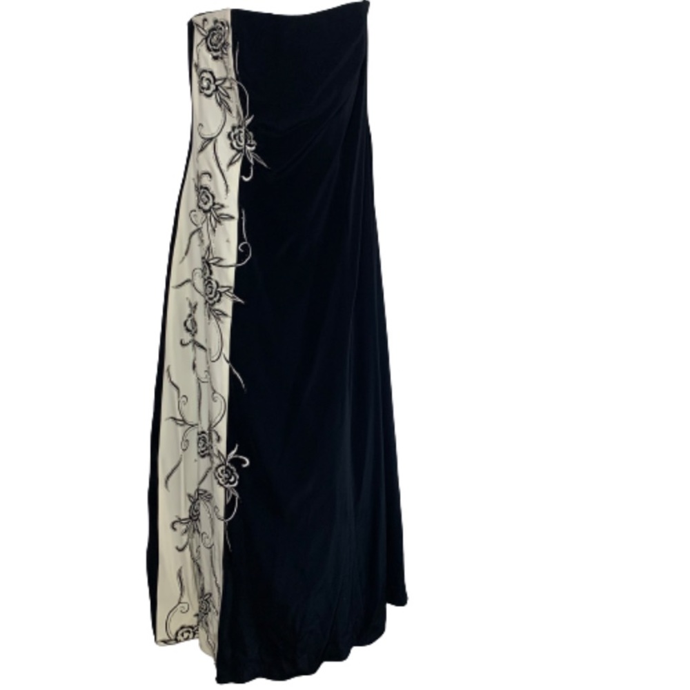 Jovani Black and White Strapless Dress